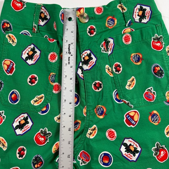 Anthropologie Maeve Colette Fruit Print Cropped Wide Leg Pants Green Size 28 NWT - Picture 9 of 15